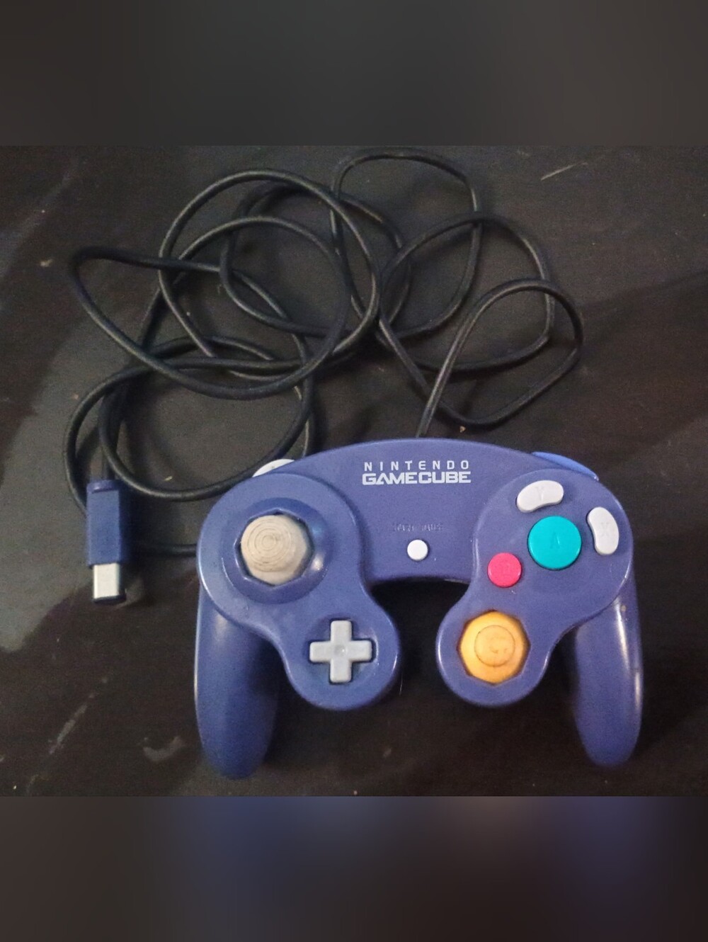Nintendo GameCube Indigo Wired Controller - Indigo with Teal & Yellow Buttons